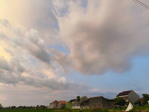 istock sunset sky over the village 2219256569