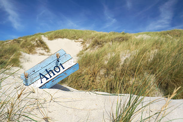 travel concept - white sand dunes and blue sky
