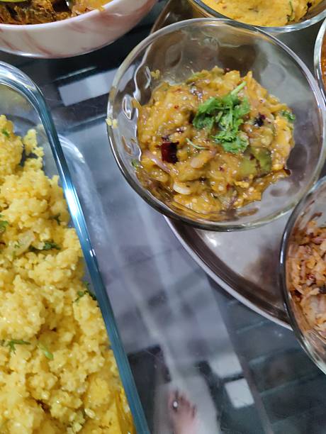 istock Close-Up of Creamy Dish with Garnish Ingredients Displayed 2219260947