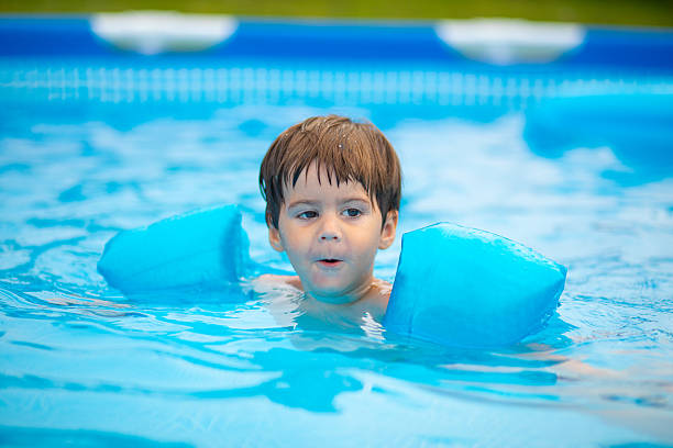 istock Cute Little Boy in Pool 2219264852