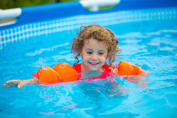istock Cute little girl in pool 2219264918