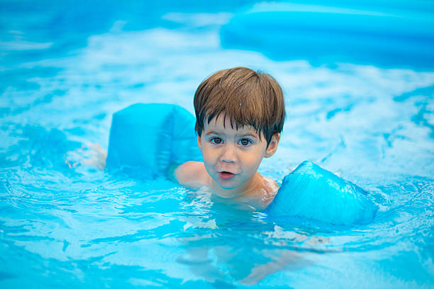 istock Cute Little Boy in Pool 2219265028