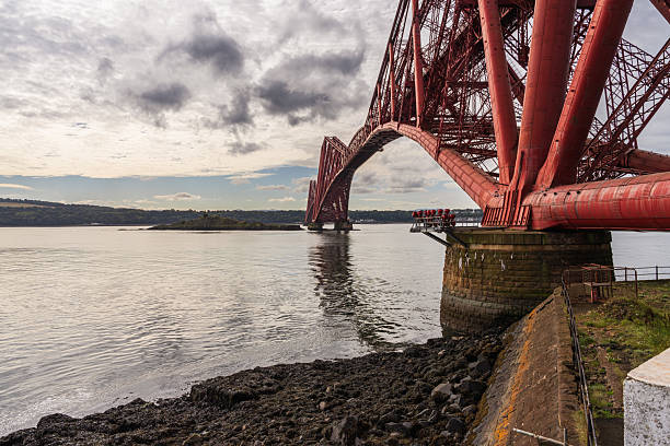 The Forth Bridge, seen from North Queensferry, Fife, Scotland, UK