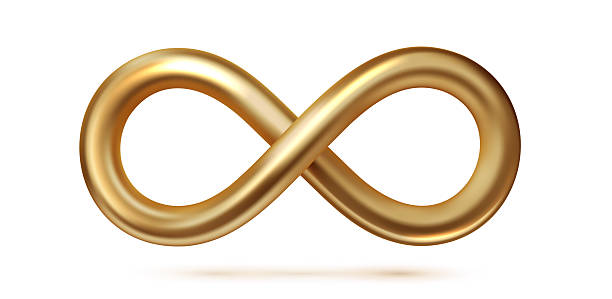 istock Golden infinity sign with smooth curves and glossy texture. Vector illustration of endless symbol. Luxury minimal design logo. 2219275669