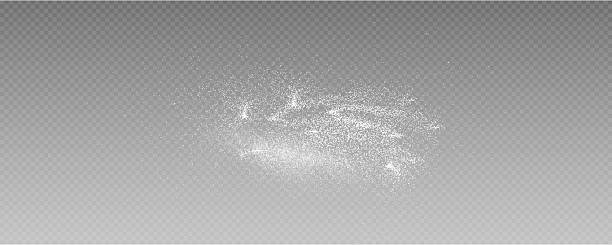 istock Christmas glowing bokeh confetti light and glitter texture overlay for your design. Frosting effect sugar, salt and flour for baking, with powder white and isolated on transparent background. 2219279926