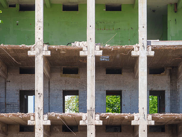 Construction site showing the raw texture of construction materials
