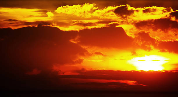 istock The twilight sky phenomenon shows a sky that is as hot as fire. 2219282863