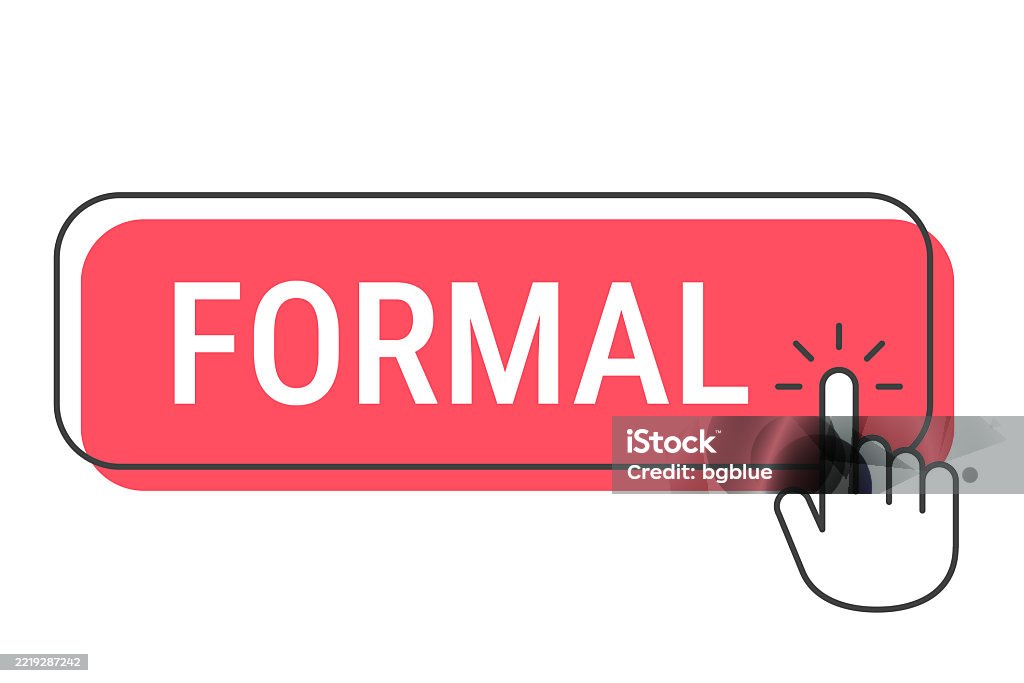 Formal Click Button With Hand Cursor On White Background Stock ...