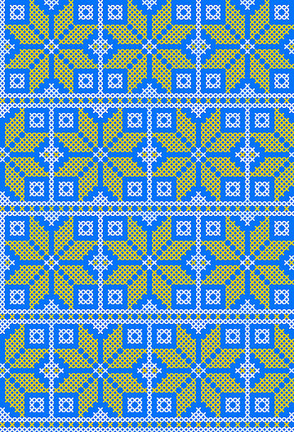 istock Seamless Ukrainian Folk Pattern in Pixel Art Style Geometric Traditional Ornament for Textiles, Wallpapers, and Digital Backgrounds 2219287746