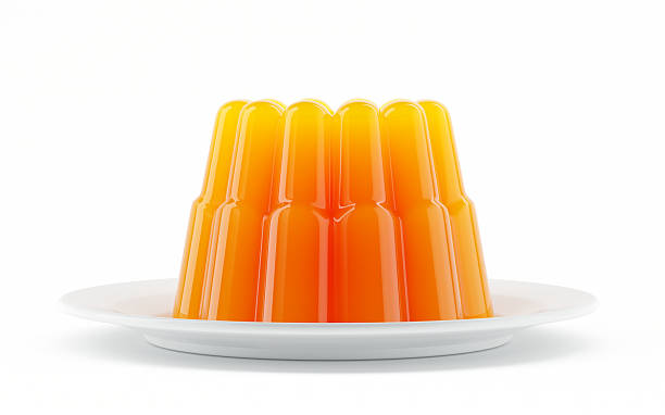 istock Orange Jelly on a Plate isolated on white. 3d rendering 2219288805