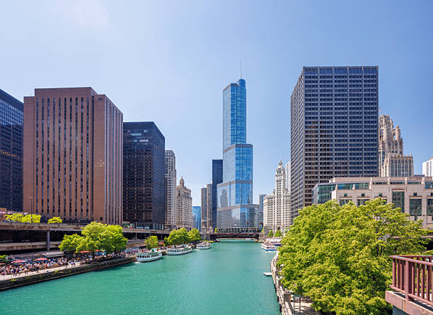 istock Vibrant sunny view of Chicago downtown skyline under a blue sky 2219289614