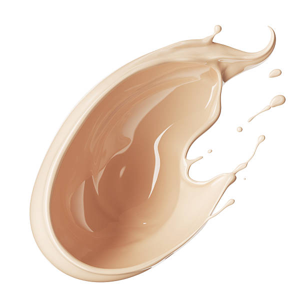 istock Liquid foundation splash element, fluid cosmetic cream 3d illustration. 2219291523