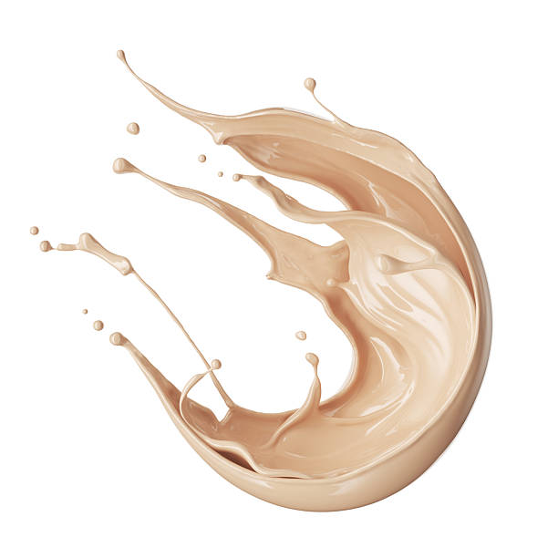 istock Liquid foundation splash element, fluid cosmetic cream 3d illustration. 2219291524