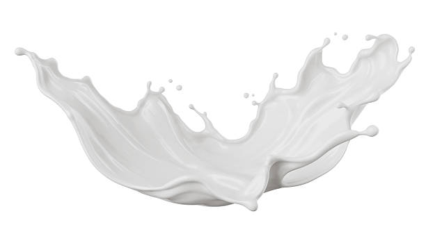 istock Milk splash isolated on white background, yogurt or milk cream 3d illustration. 2219291610
