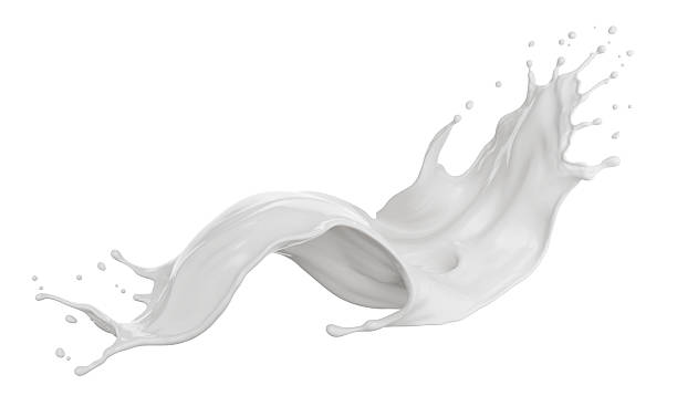 istock Milk splash isolated on white background, yogurt or milk cream 3d illustration. 2219291612
