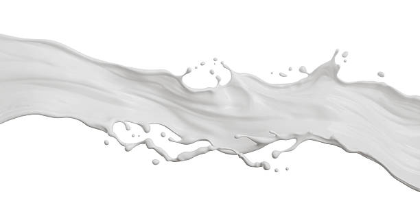 istock Milk splash isolated on white background, yogurt or milk cream 3d illustration. 2219291613