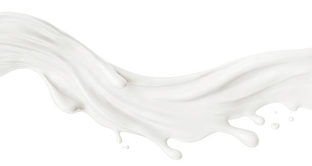 istock Milk splash isolated on white background, yogurt or milk cream 3d illustration. 2219291641