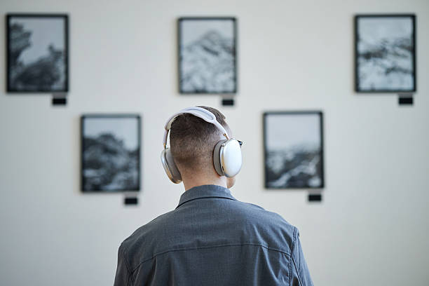 Viewing Art Gallery Exhibits with Headphones