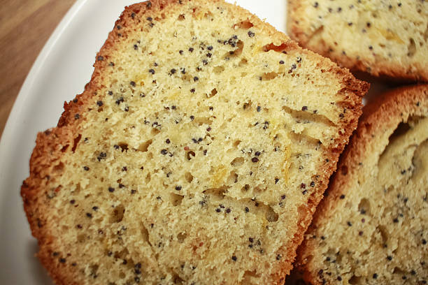 Lemon cake coated with sugar sweet icing. cake loaf.