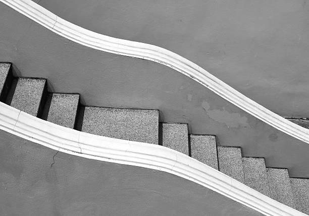 Cement stairs on hill in summer , the park in Thailand