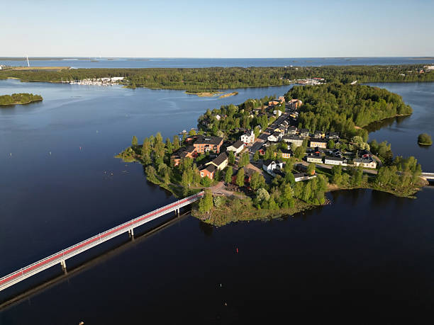 istock Summer morning aerial view, Oulu Finland 2219296413