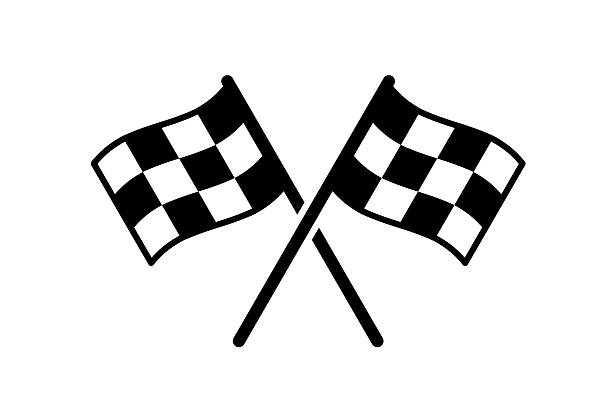 racing flag icon - zielflagge stock-grafiken, -clipart, -cartoons und -symbole