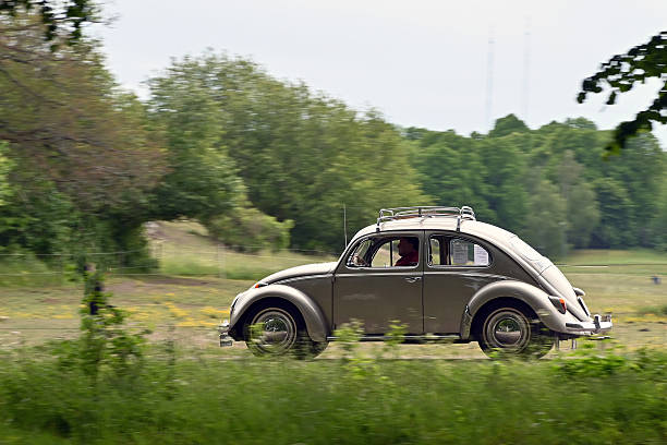 Gärdet, Stockholm - June 08 , 2025: Vintage Volkswagen  1200 from 1959 at a classic and vintage car event at Gärdet, Stockholm.