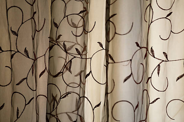 istock Elegant Sheer Curtains Decorated with Embroidered Botanical Patterns 2219302169
