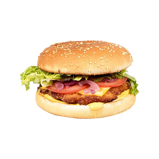 istock Homemade beef burger on white background 2219309051