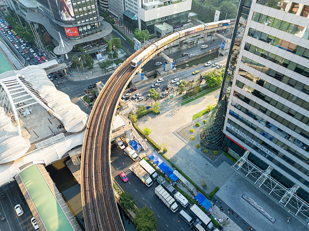 istock Aerial view Silom city building with BTS skytrain 2219310163