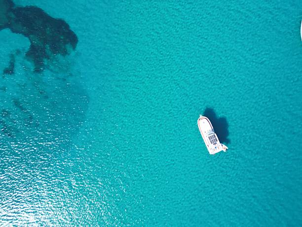 istock Sailing with sailboat, view from drone stock photo 2219317615