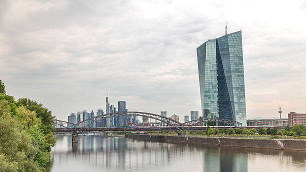 istock Hyperlapse of Frankfurt skyline featuring the modern ECB headquarters skyscraper. Frankfurt am Main, Germany 2219325365