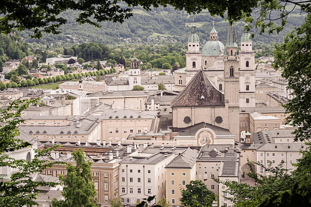 Salzburg, Austria, May 16th, 2025: Salzburg's Architectural Marvels Framed by Nature's Beauty