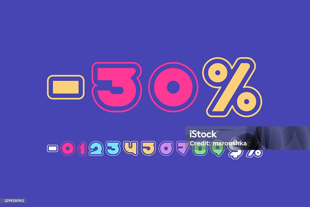 Bright Numbers Bright Numbers Multi Colored Numerals Stock Illustration - Download ...