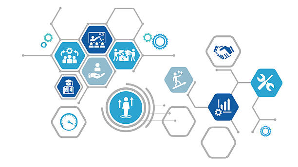 istock Apprenticeship banner. concept icons of school, study, profession, skills, performance, career, motivation and goals icons simple vector 2219334273