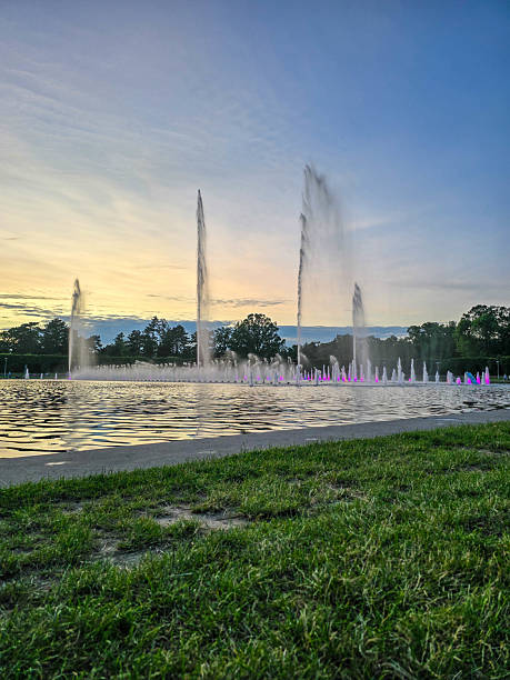 istock Golden Fountain Dancing Waters at Sunset 2219337798