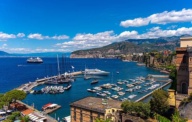 istock Sorrento harbor with yachts and cruise ship. 2219341612