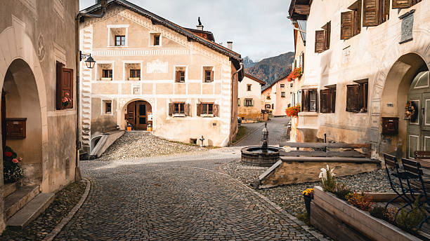 istock Traditional ski village buildings, Engadine 2219343085