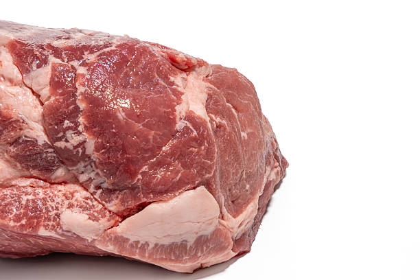 istock Close-up meat end with fat edge. 2219352116