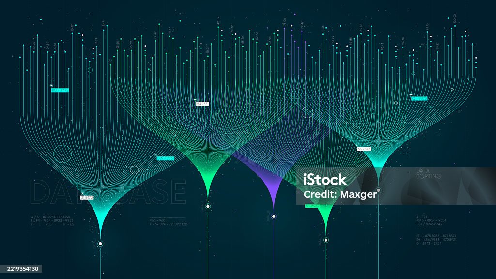 Vector Visualization Information Stream Analysis Machine Data Sorting ...