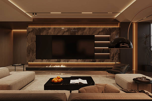 istock Minimalist Living Room with Modular Sofa 2219365588