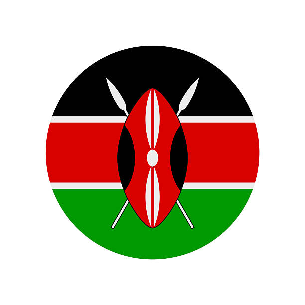 Kenya Flag. Round Flat Icon. Vector Illustration