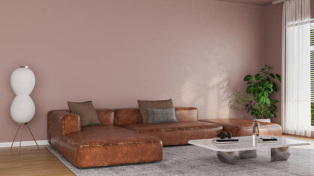 istock Sophisticated Living Room with Leather Sectional 2219366982