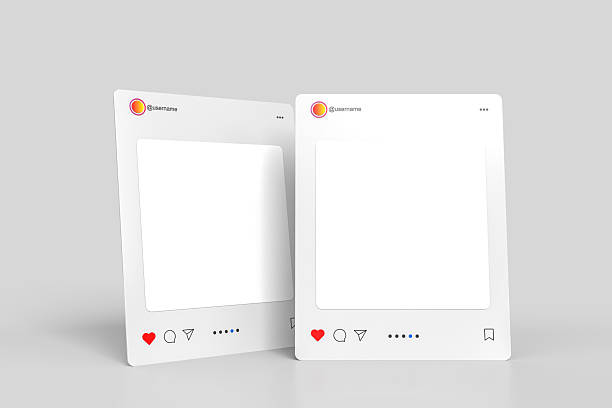 istock 3D Social media post interface mockup. Social frame mobile app page template for user carousel post feed, like, share, comment, business promotion. Minimal design content for commercial purposes 2219392251