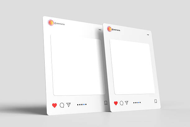 istock 3D Social media post interface mockup. Social frame mobile app page template for user carousel post feed, like, share, comment, business promotion. Minimal design content for commercial purposes 2219392263