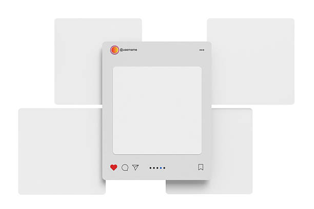 istock 3D Social media post interface mockup. Social frame mobile app page template for user carousel post feed, like, share, comment, business promotion. Minimal design content for commercial purposes 2219392290