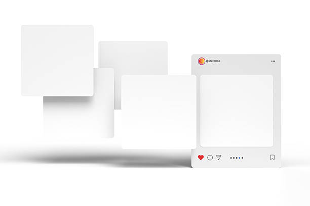istock 3D Social media post interface mockup. Social frame mobile app page template for user carousel post feed, like, share, comment, business promotion. Minimal design content for commercial purposes 2219392295