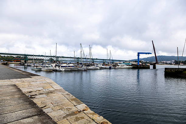 View of the small marina on the left bank of the Lima River and in walking distance of the historic town of Viana do Castelo, Portugal