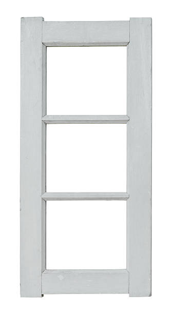 istock Old wood white window isolated on white background, clipping path. 2219402371