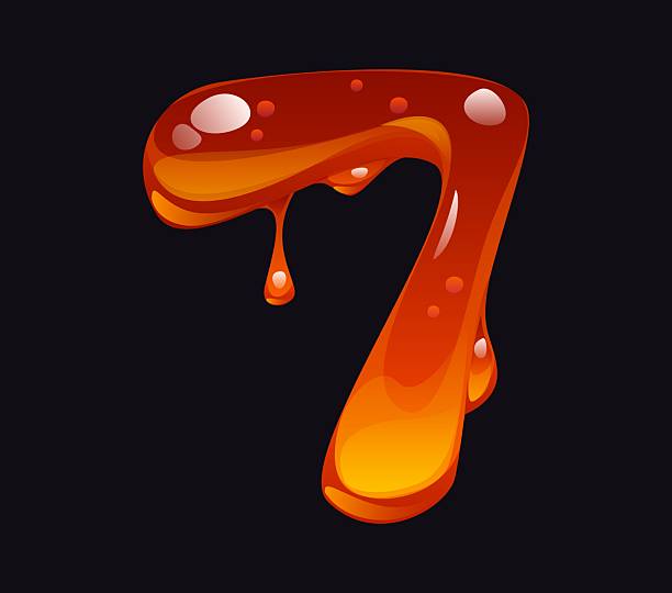 istock Tasty honey cartoon font typeset digit 7 seven 2219403759